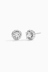 Silver BooneeAlus Round Cut Zircon Studs Jewelry
