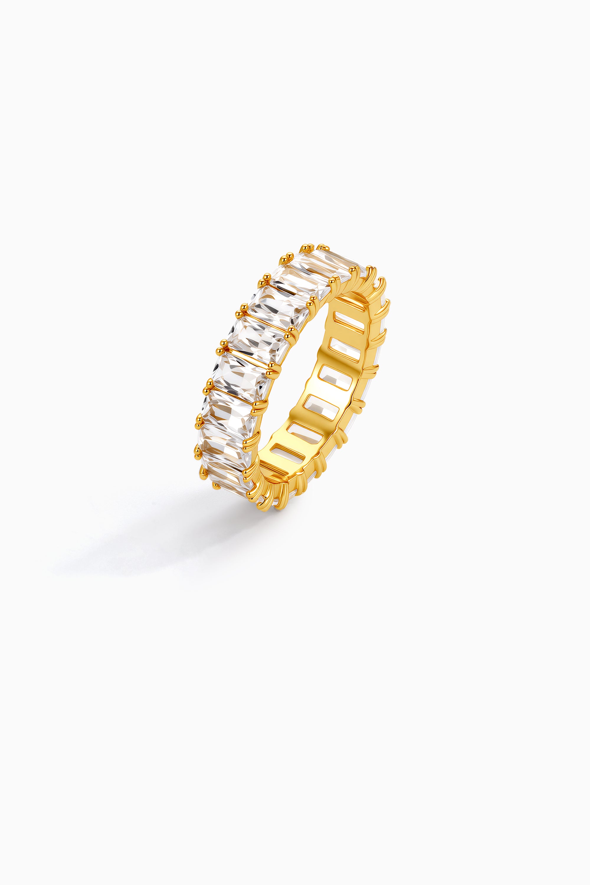Gold BooneeAlus Classic Zircon Eternity Ring Jewelry
