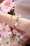 Petal Rhinestone Shell Bracelet
