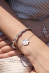 Petal Rhinestone Shell Bracelet