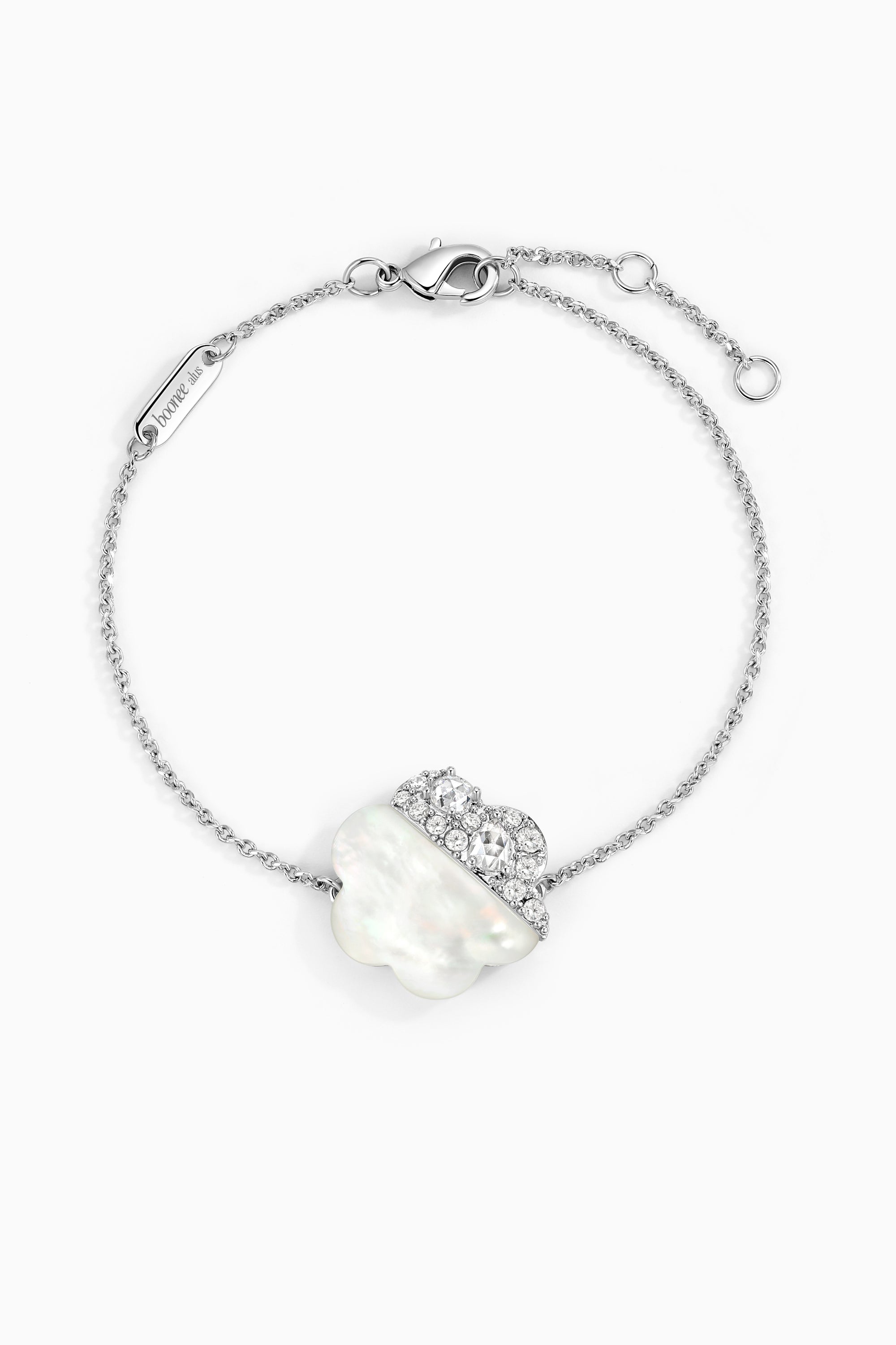Petal Rhinestone Shell Bracelet