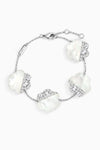 Rhinestone Spliced Shell Flower Bracelet