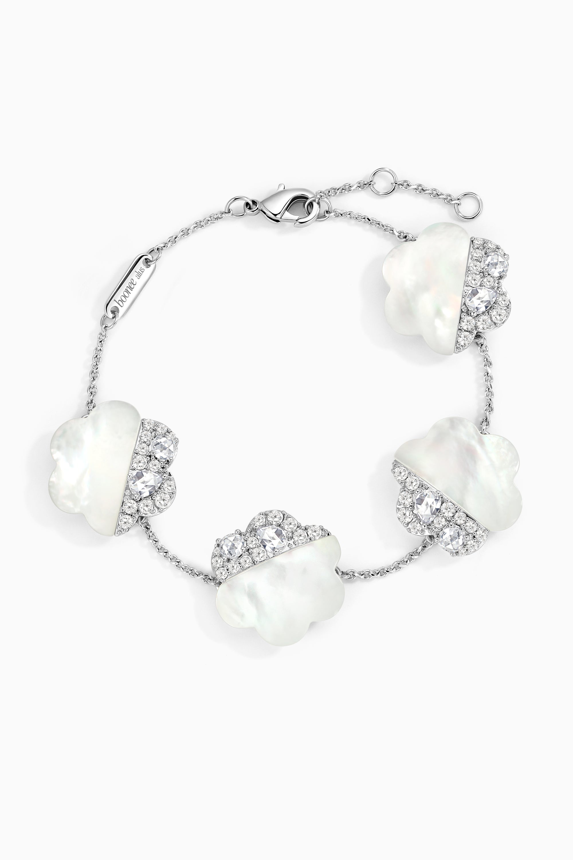 Rhinestone Spliced Shell Flower Bracelet
