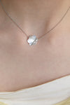 Shell Zircon Flower Necklace