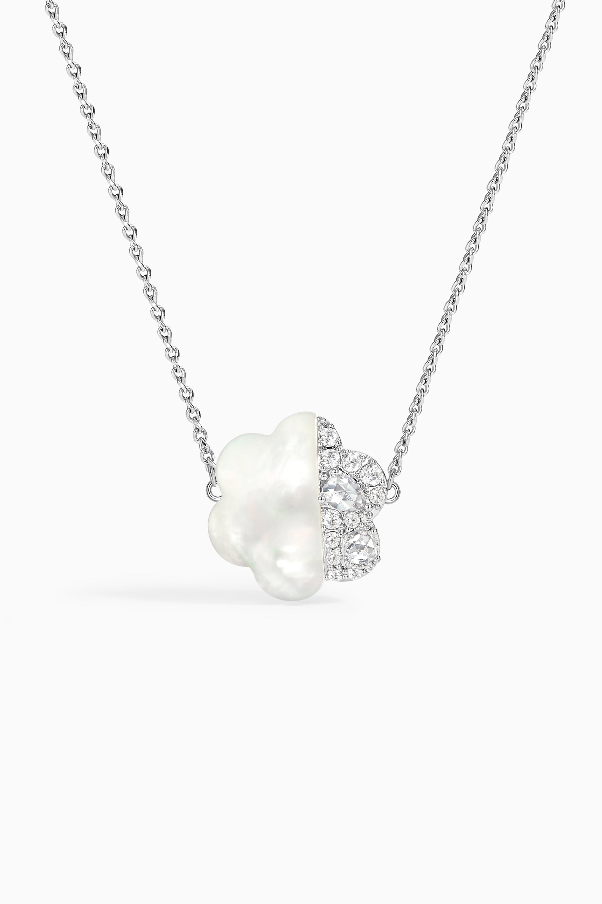 Shell Zircon Flower Necklace