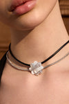 Shell Zircon Two-Tone Double Necklace