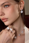 Slant Pave Zircon Shell Ring