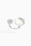 Dual Flower Shell Zircon Ring