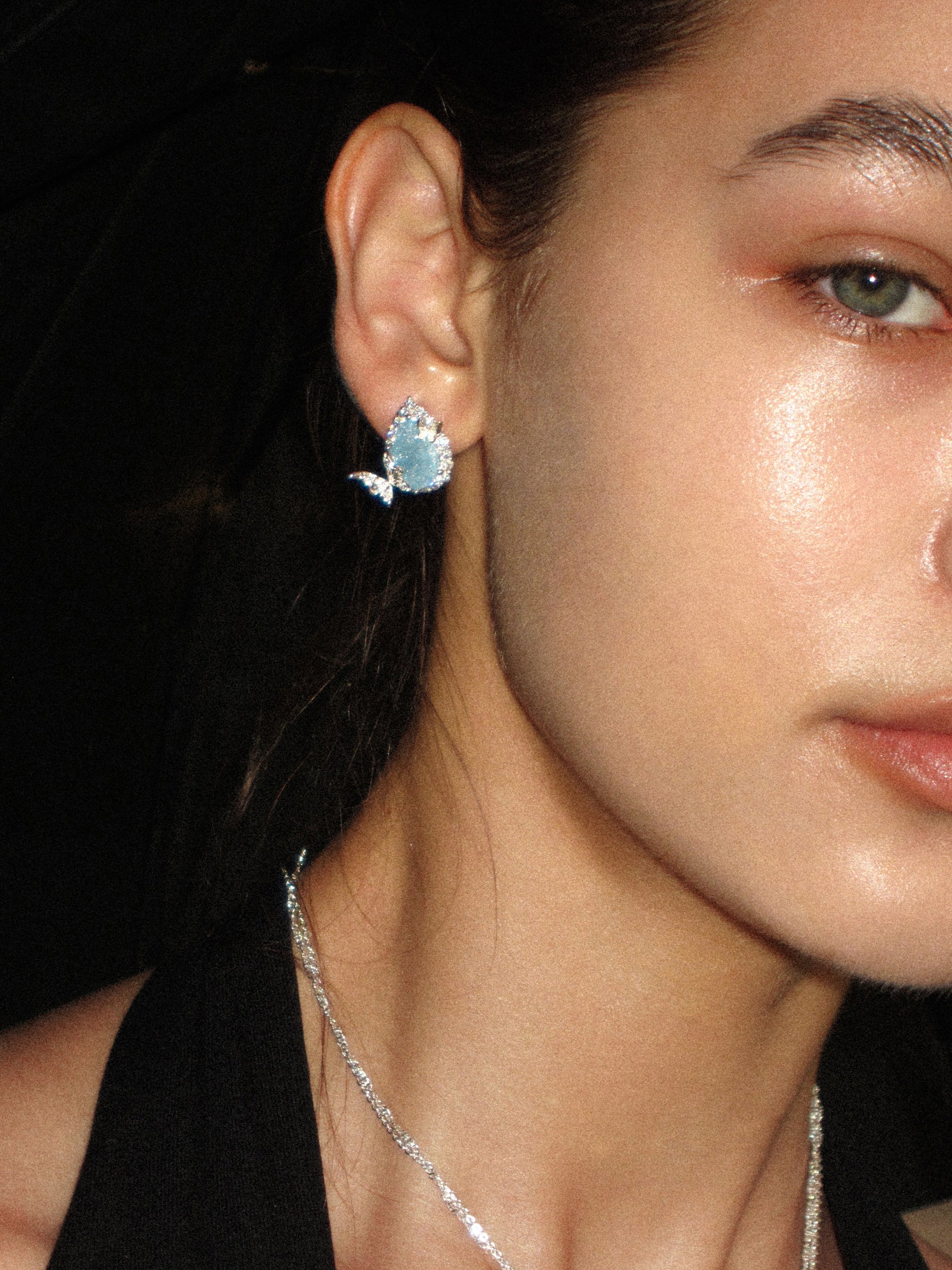 Teardrop-Shaped Butterfly Studs - booneealus