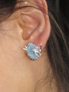 silver/Teardrop-Shaped Butterfly Studs - booneealus