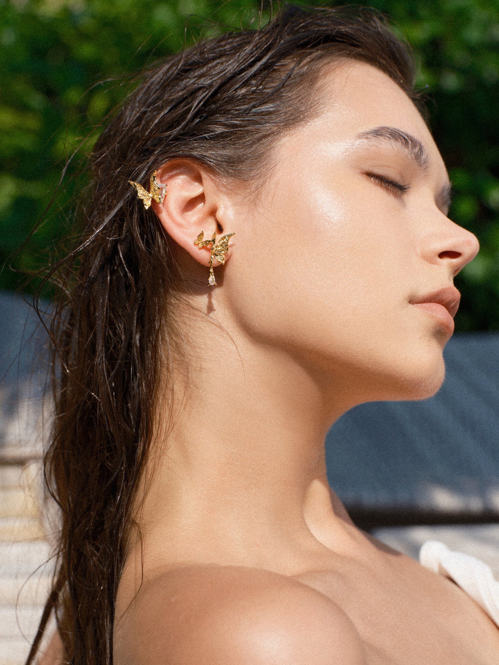 Gold/Metal Texture Butterfly Set Studs (3 pcs) - booneealus