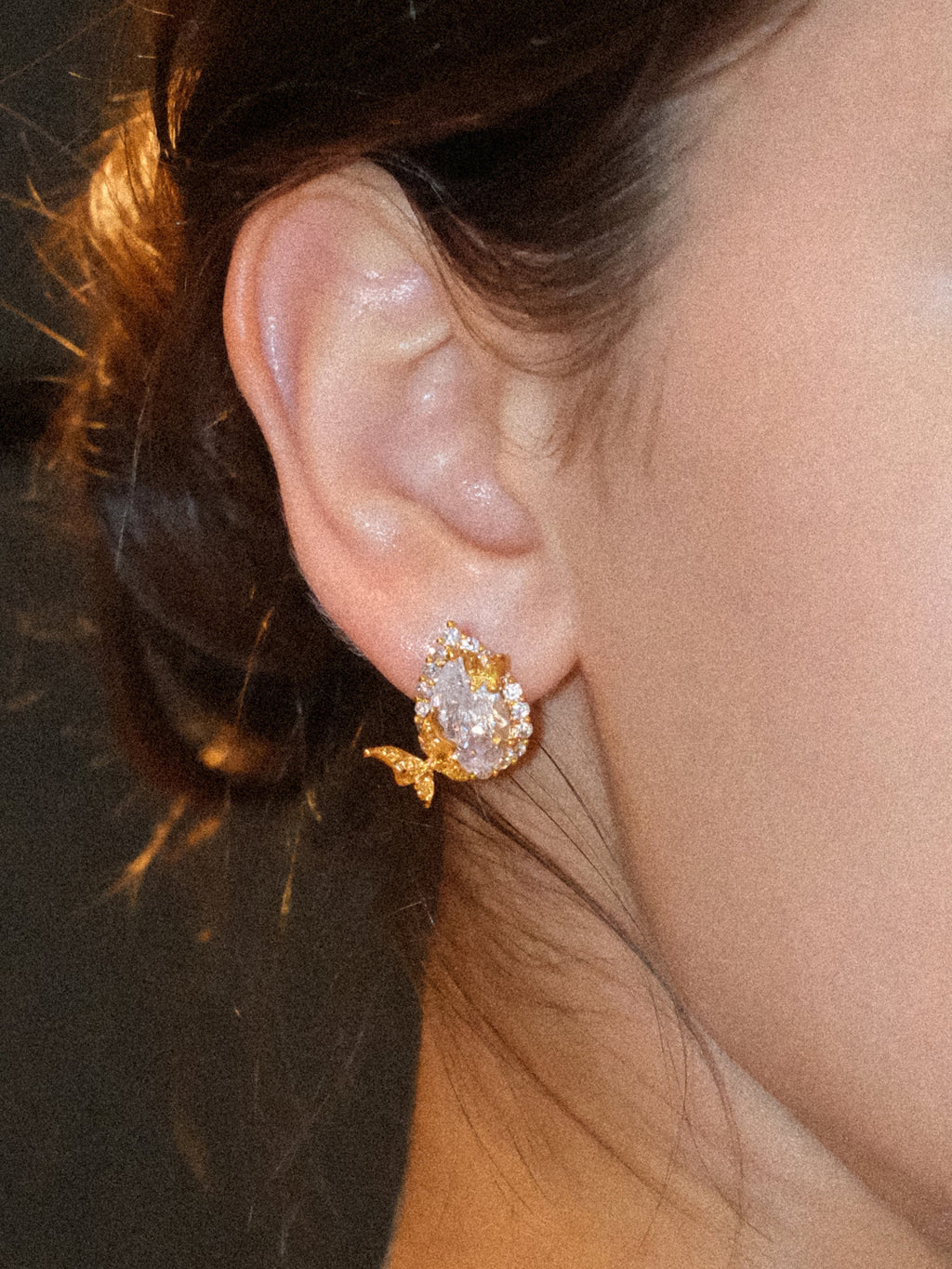 Teardrop-Shaped Butterfly Studs - booneealus