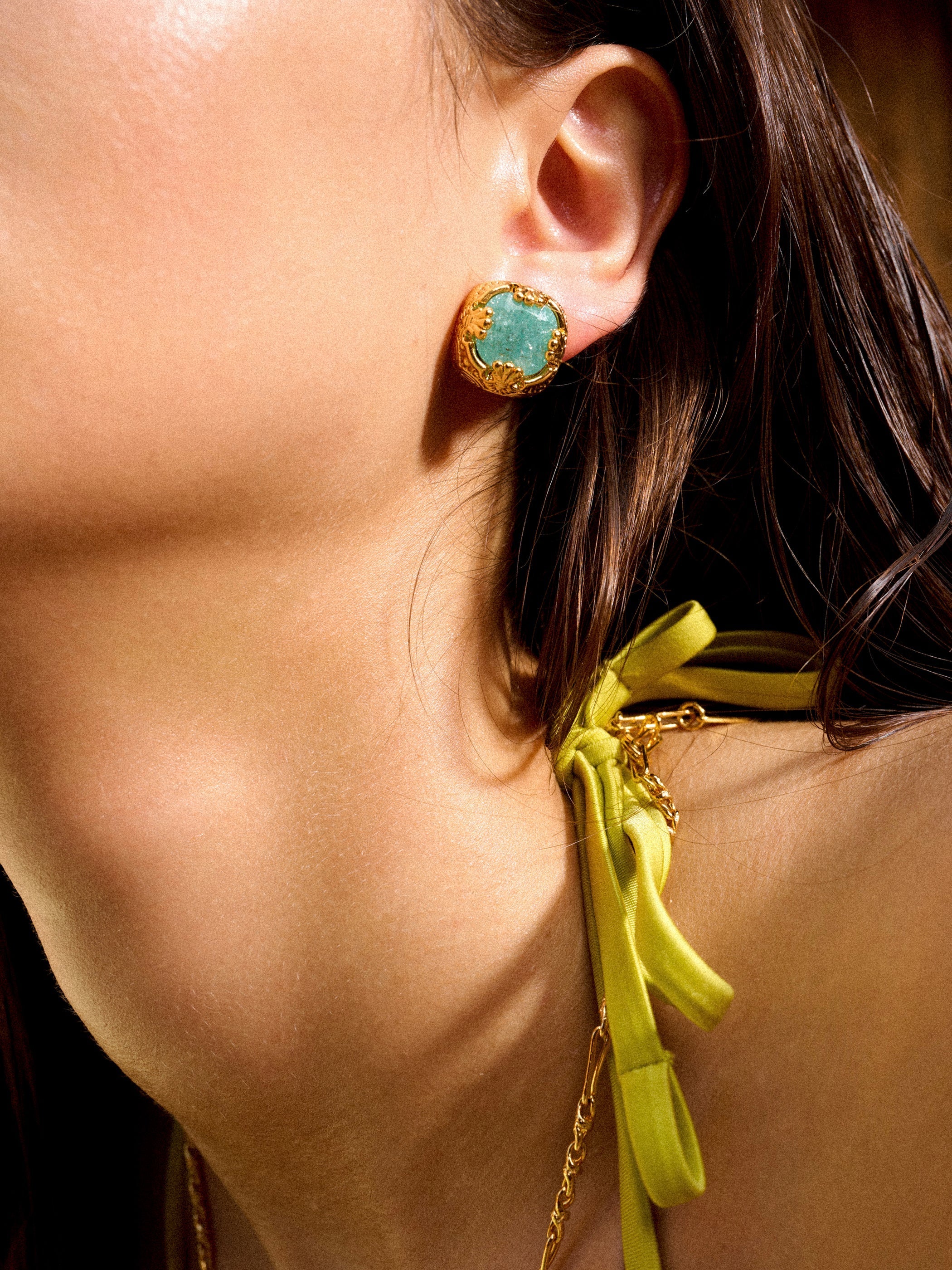 Square Blue Crack Stone Studs - booneealus