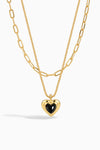 Onyx Heart Chain Necklace