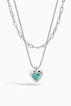 Amazonite Heart Chain Necklace