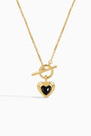 Onyx Heart Pendant Necklace