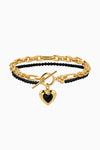 Onyx Heart Toggle Bracelet