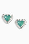 Amazonite Heart Studs