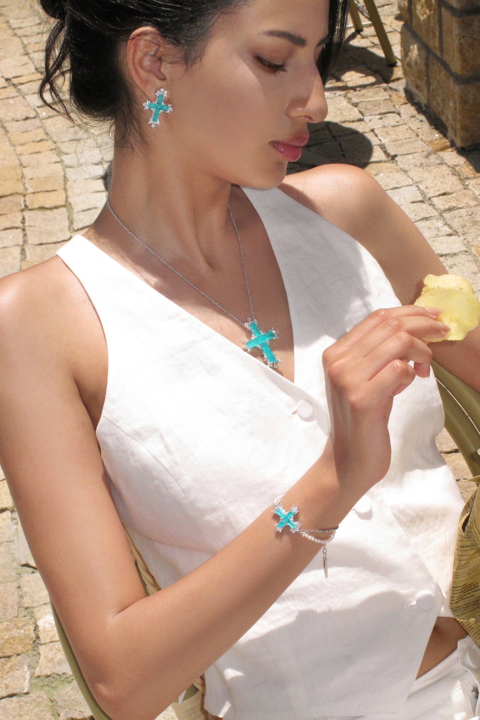 Silver/Heart of the Azure Bracelet - booneealus