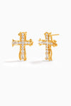 Vintage Zircon Cross Studs