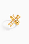 Vintage Shell Cross Drop Ring