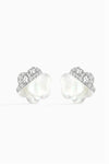 Petal Rhinestone Shell Earrings